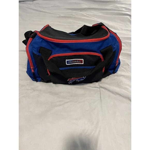 Vintage Official NFL 1990' Buffalo Bills Red Blue White Duffel Gym Bag - Picture 1 of 10